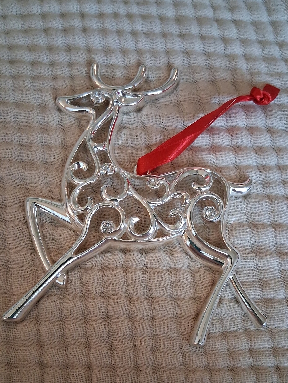 Lenox Sparkle & Scroll 4X5 Reindeer Ornament